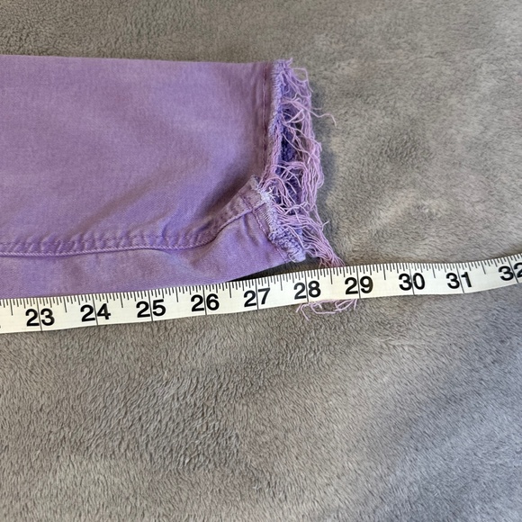 Zara Purple Pants Skinny Jeans Raw Hem Distressed Lilac Denim Low Rise Women's 8 - Picture 8 of 9